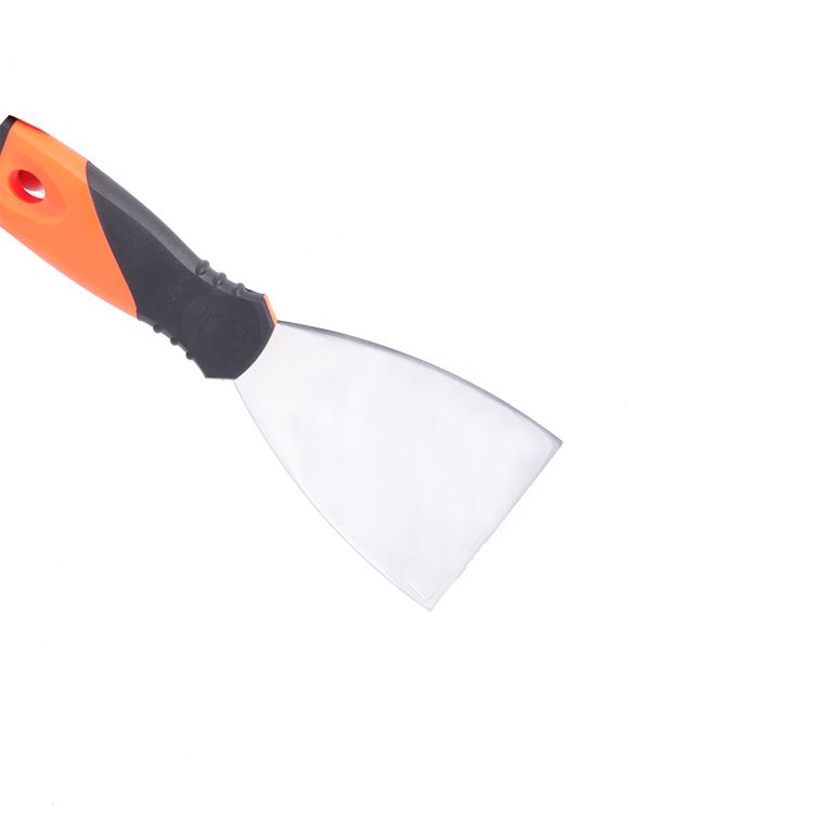 Discoverer's tools: Orange and black plastic-handled stainless steel putty knife, 3-inch Wall Scraper Specification image