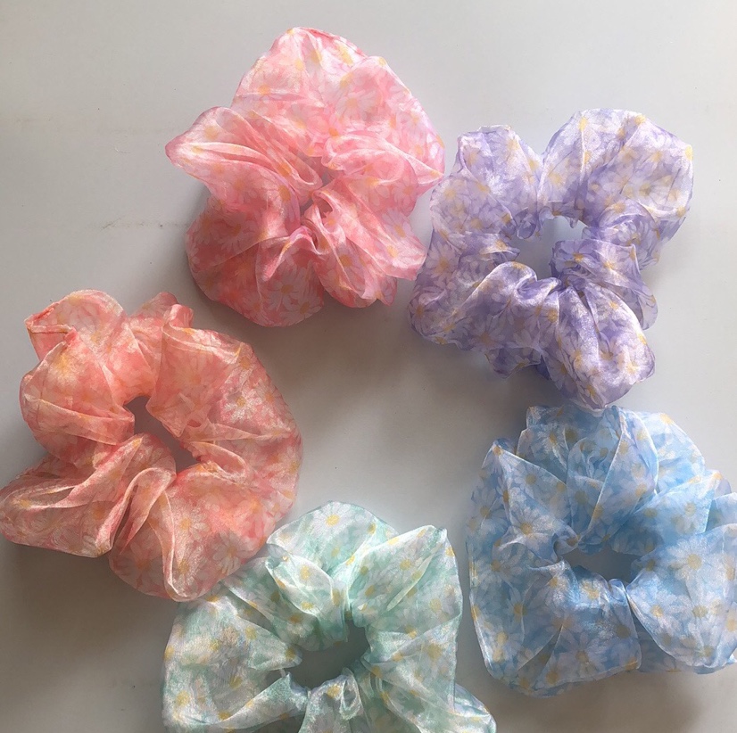 Oversized hot style organza small zou large intestine hair ring thumbnail