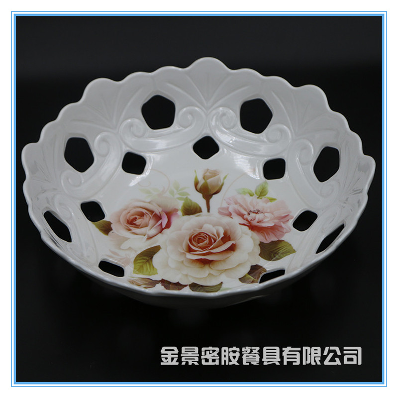 装水果的果盘创意家用全新密胺盘子客厅厨房欧式小奢华气质简约
