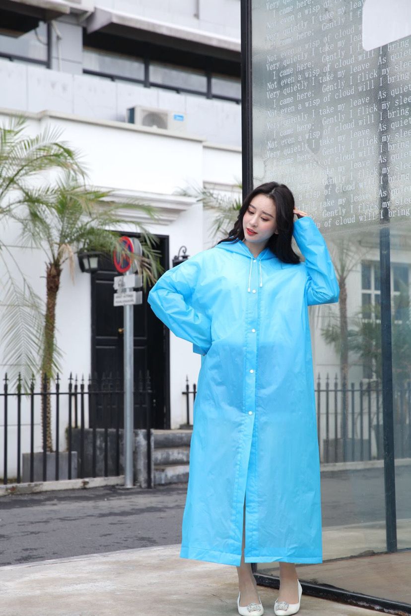 义乌厂家直销 EVA糖果色成人防水雨衣雨披图