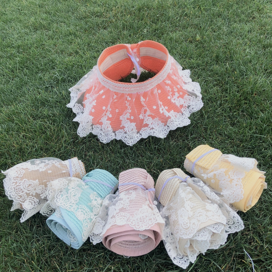 Lace Straw Hat For Children With Empty Top details Picture