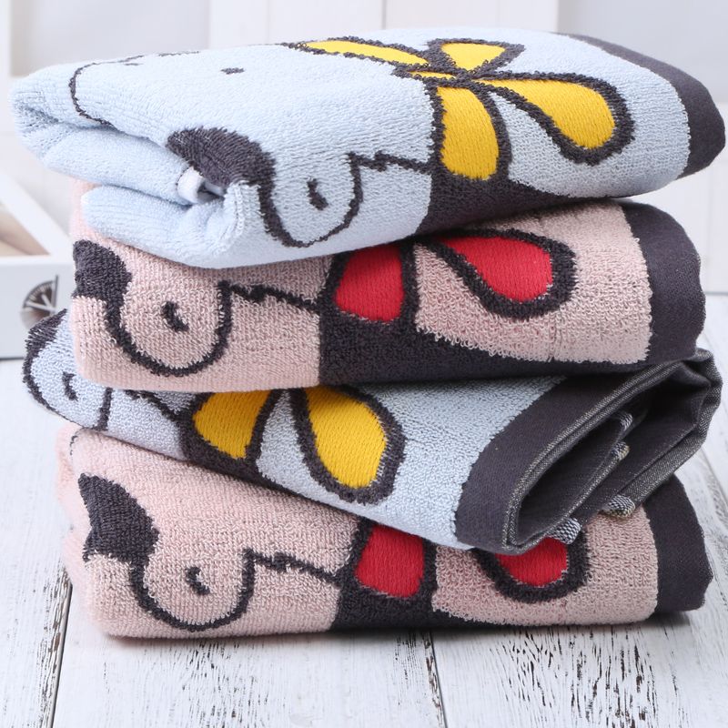 Yiwu quality products Factory direct sales of pure cotton dark cartoon animal face towels detail image 2