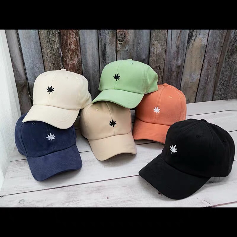 South Korean version of the hat female spring and summer small fresh leaves soft top cap Japanese lovers joker shade baseball cap male trend thumbnail