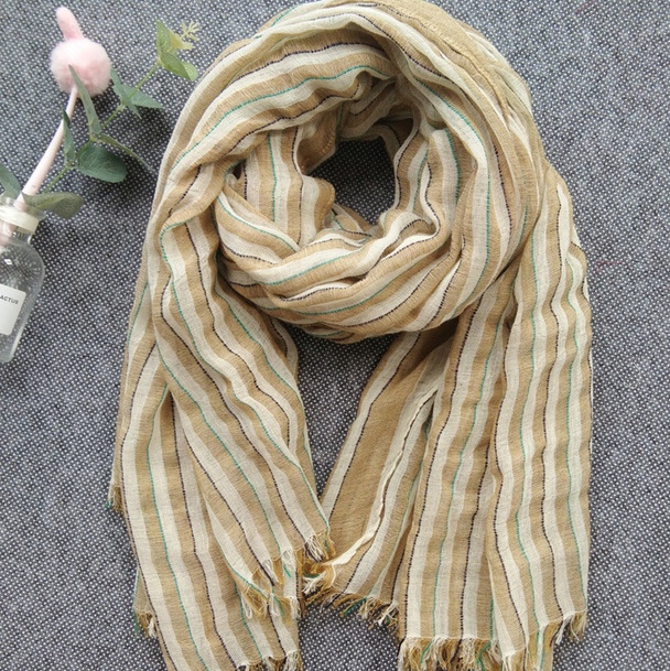 2020 Summer New Cotton And Linen Vertical Scarf Application Scenario