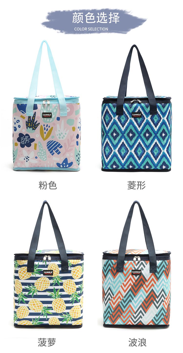 New aluminum film insulated bags, outdoor picnic and barbecue ice packs, fresh-keeping, refrigerated and insulated bags, hand-held lunch boxes and bento bags detail image 12
