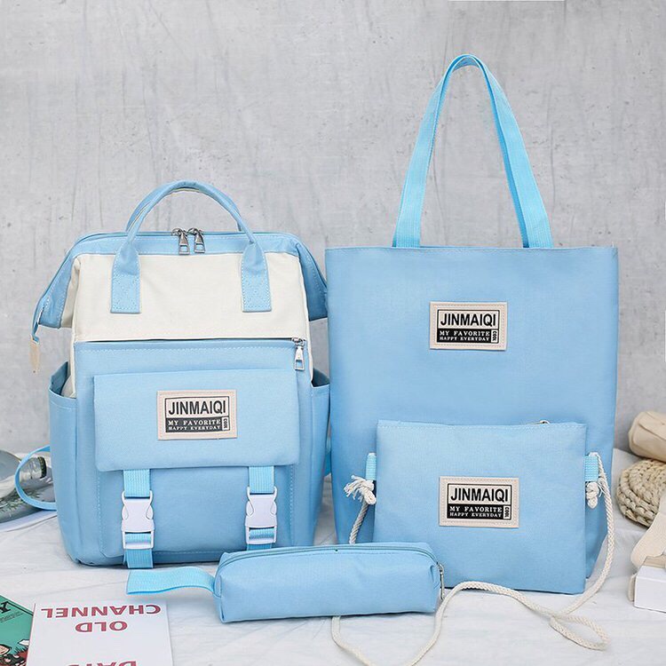 ins Korean version casual student backpack four-piece set Specification image