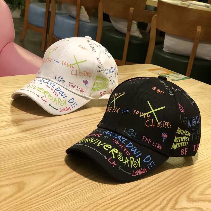 Doodle letter baseball cap