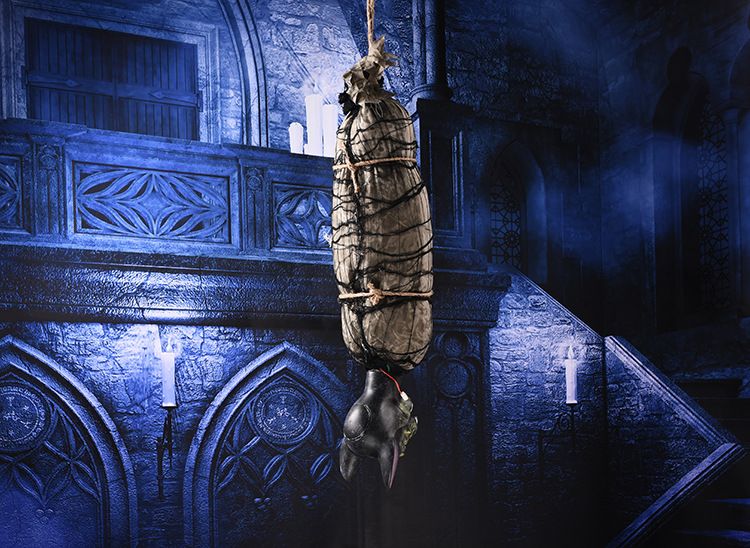 Halloween Hanging Ghost Skeleton Pendant Chamber Escape Haunted House Bar Layout Props Electric Light Funny Toys Specification drawing