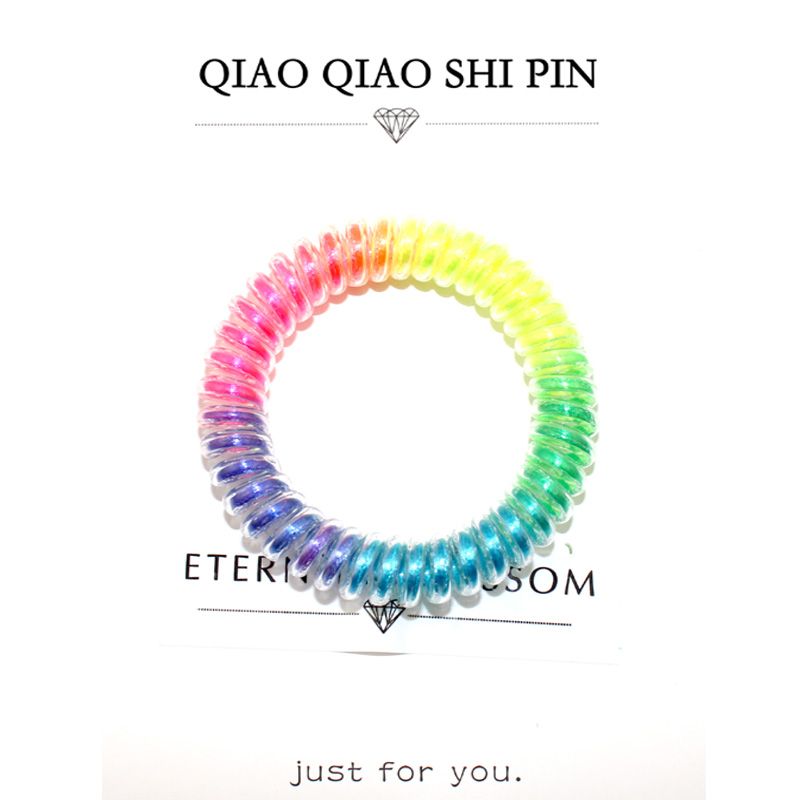 100 pieces/pack large gradient phone line hair cord Female plastic rubber band bracelet no trace damage hair cord