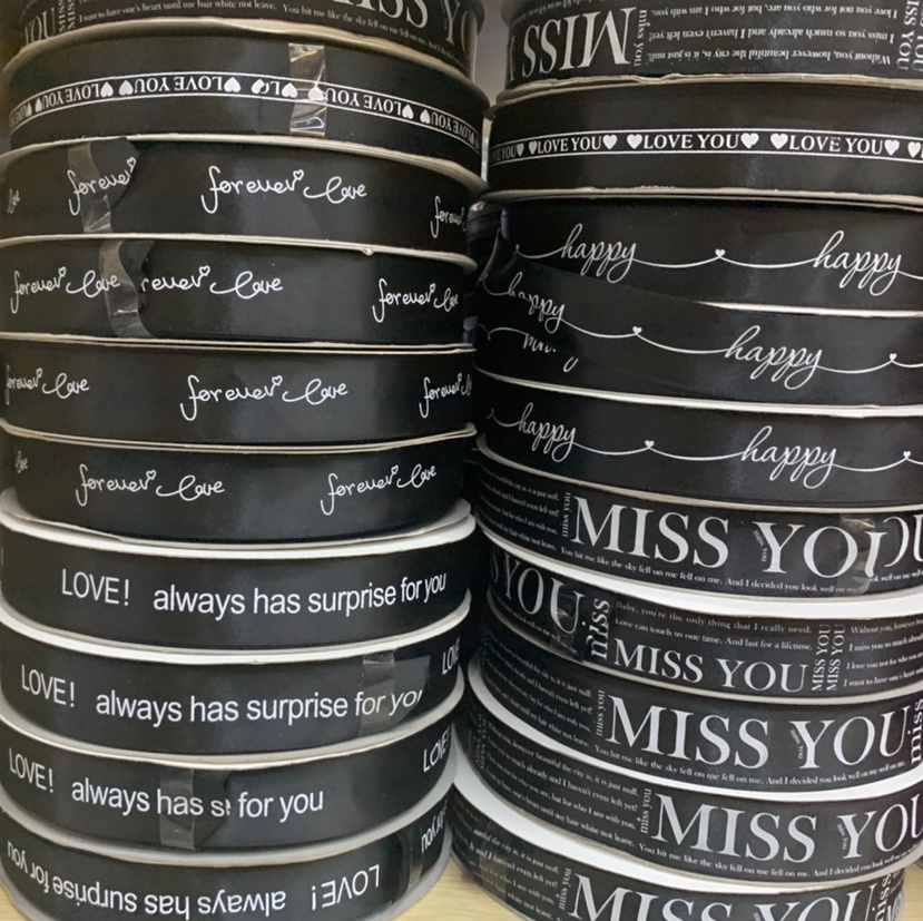 2.5公分英文祝福语涤纶印刷带产品图