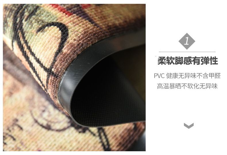 热销PVC菠萝纹圈绒印花地毯可定制广告垫入户吸水除尘防滑垫定制详情图5