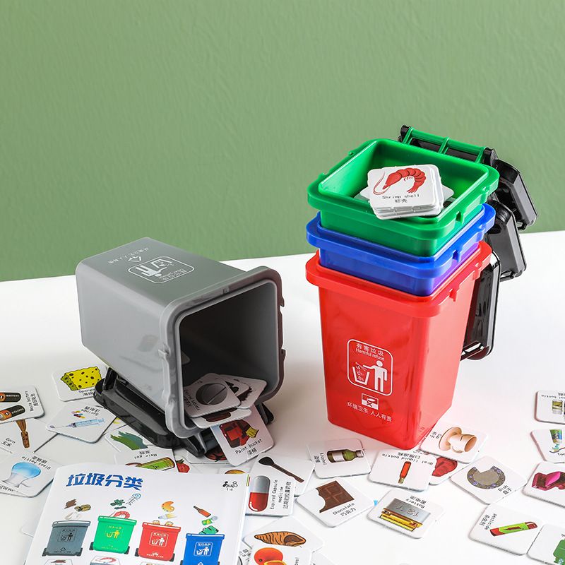 Jiandong Environmental Protection Children's garbage Classification Game props, early childhood education desktop trash can, educational toys