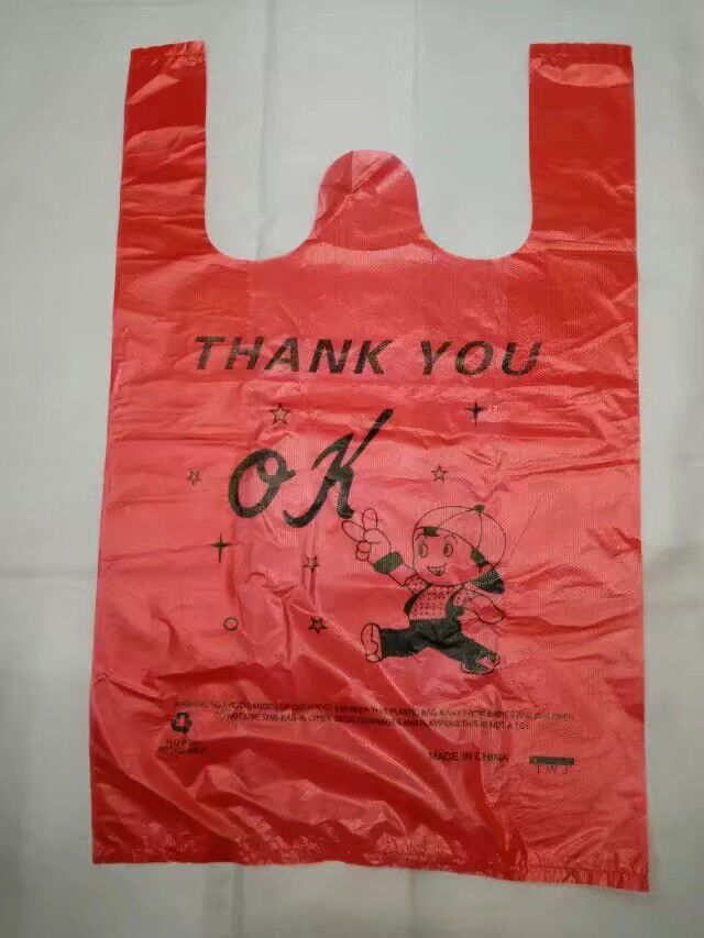 厂家爆款现货直销卡通图案红色购物袋背心袋垃圾袋塑料袋详情图2