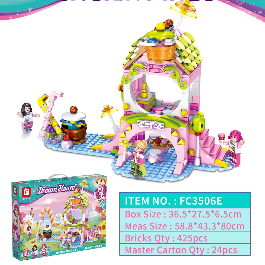 女孩子房子造型积木产品图