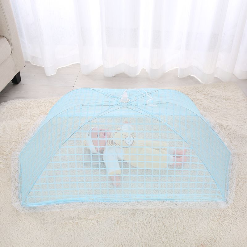 可定制婴儿床蚊帐宝宝防蚊网罩可折叠网布伞罩无底通用网格食物罩图