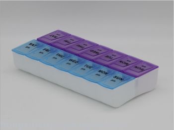 Environmental protection, double row, 7 boxes, 7 boxes, 7 boxes, 1 week, portable, plastic medicine boxes