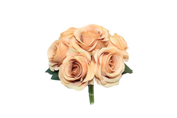 Manufacturers direct European and American 7 - head round rose hand flower bridal hand flower undefined