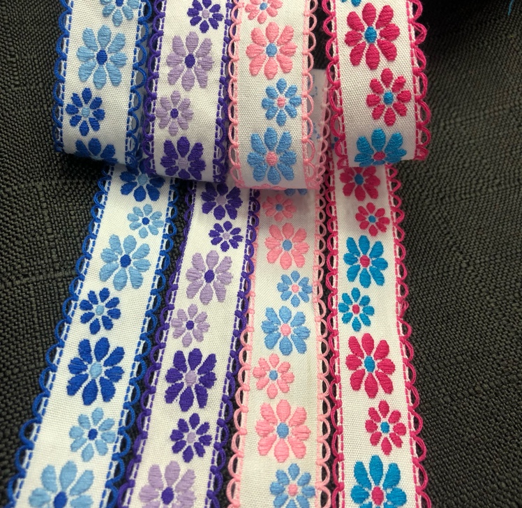 民族耳边花朵2.2公分手工diy刺绣提花织带
