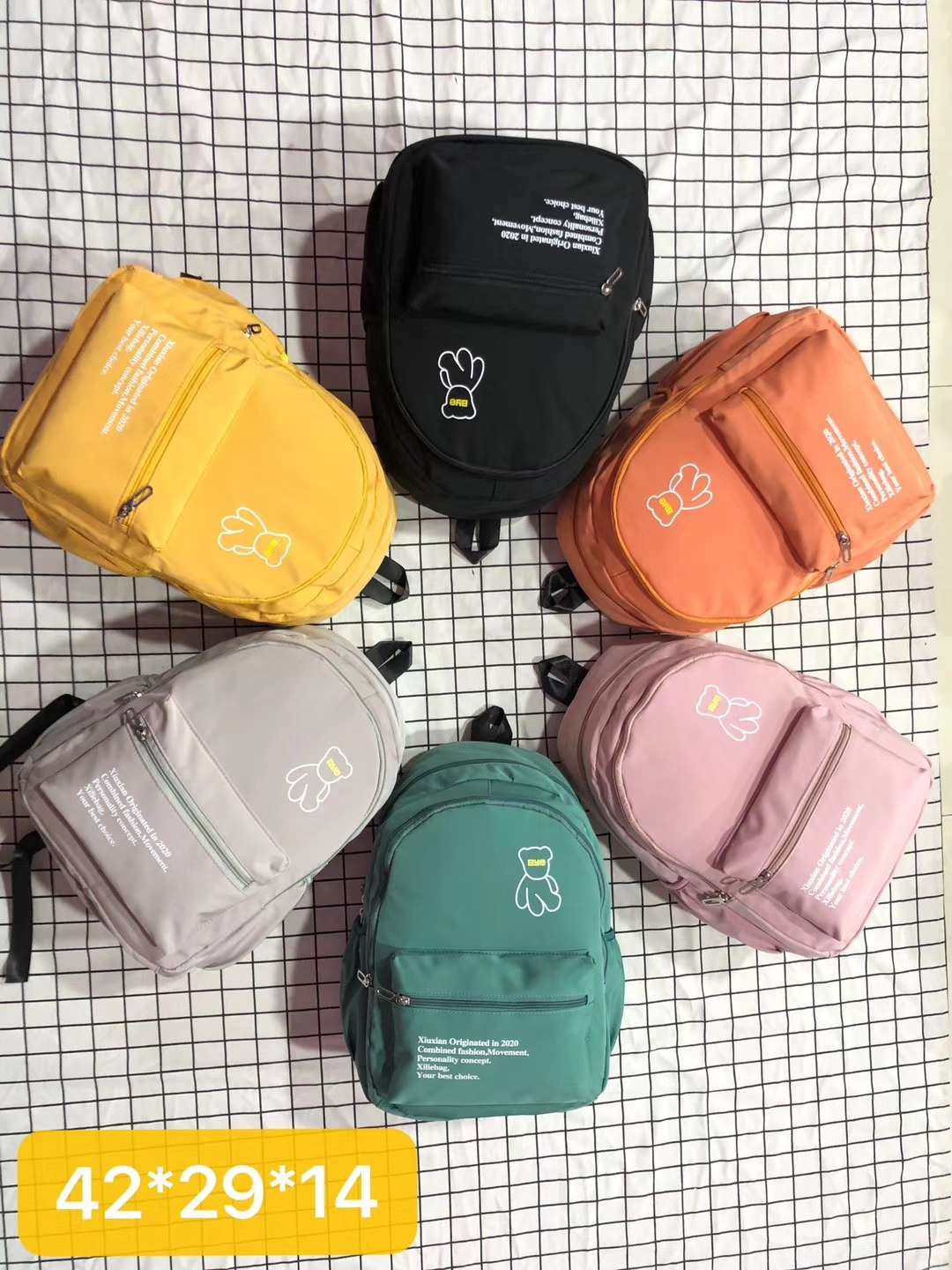 Middle and high school students' school bags 2020 spring new fresh literary women's backpack printed letter backpack customization thumbnail