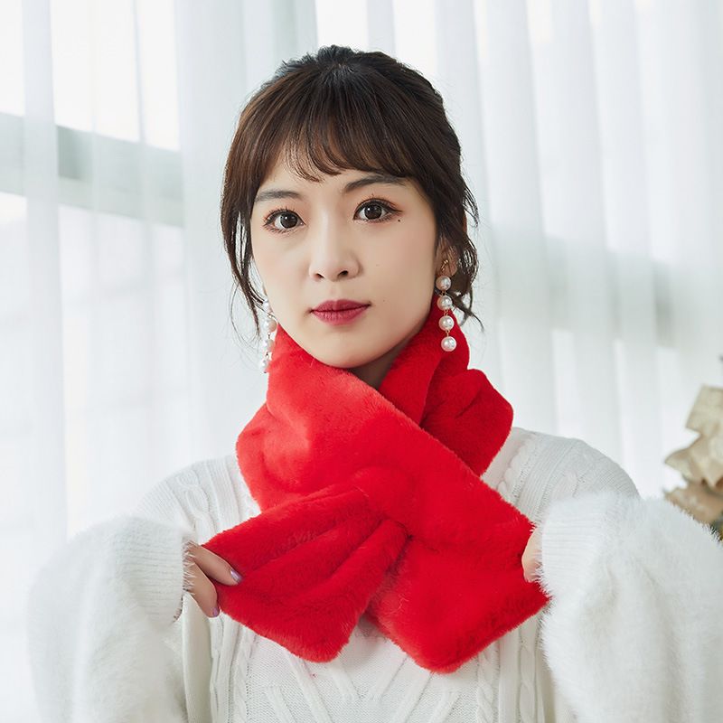 New Winter Korean Fur Scarf Imitation Rex Rabbit Hair Bib Female Autumn And Winter All Plush Neck Set Winter Hair Collar Item Picture