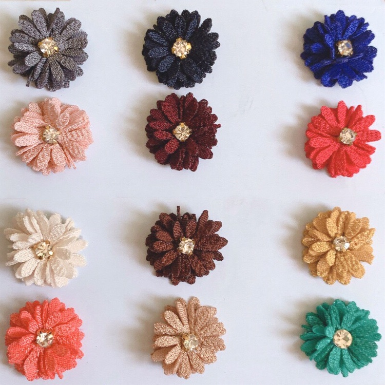 Pearl Hemp Flowers Handmade Diamonds Rose Three-Dimensional Flower Ornaments Flower Clothing Accessories Shoes And Hats Accessories Sunflowers, Chrysanthemum details Picture