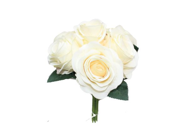 Manufacturers direct European and American 7 - head round rose hand flower bridal hand flower details Picture