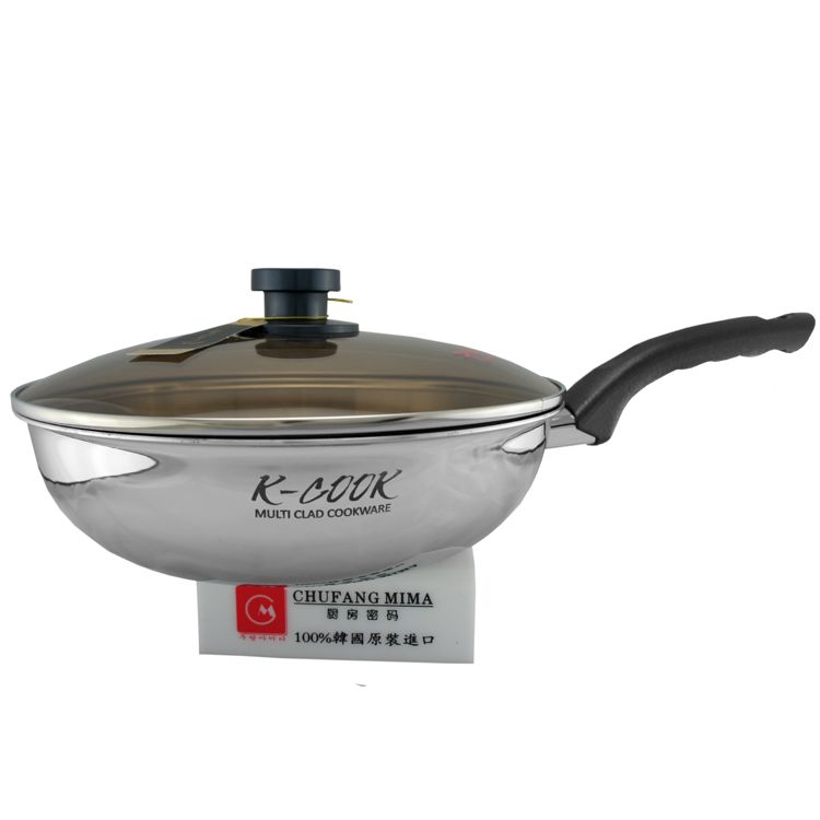 厨房密码 韩国原装进口 不锈钢炒锅28cm图