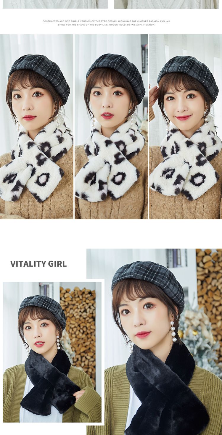 New Winter Korean Fur Scarf Imitation Rex Rabbit Hair Bib Female Autumn And Winter All Plush Neck Set Winter Hair Collar Application Scenario