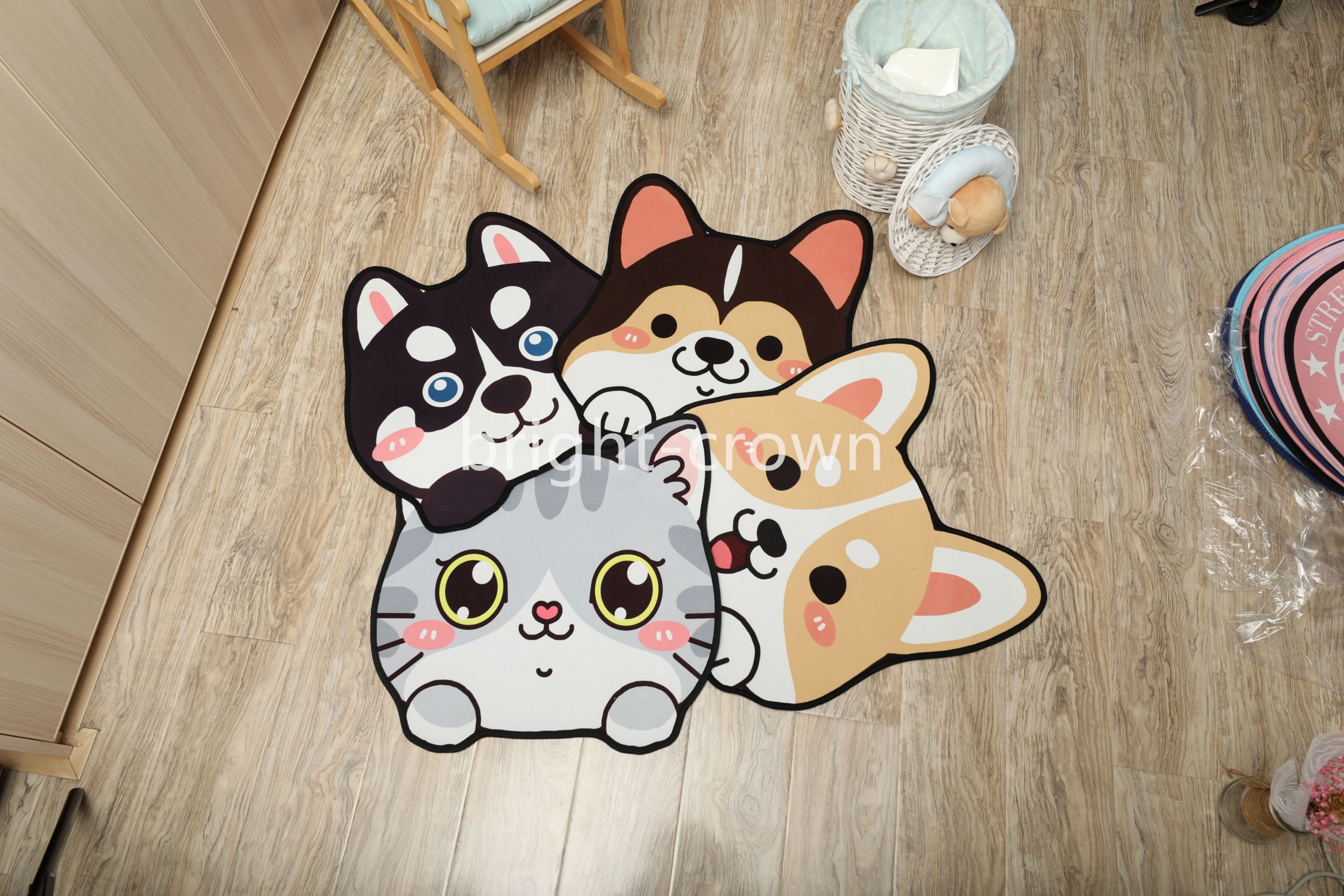 宠物垫子卡通糖果色圆形冬季狗窝垫毛毯猫咪垫子睡垫圆形厂家直销详情图9