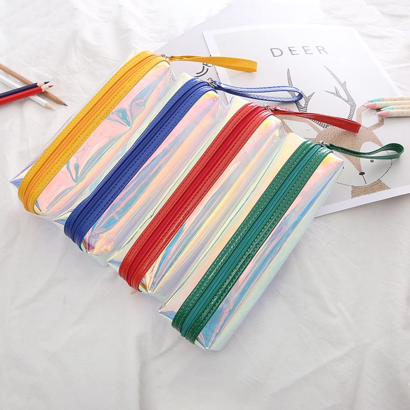 淘宝爆款pvc笔袋 学生迷你镭射文具袋 厂家文具收纳袋定制批发产品图