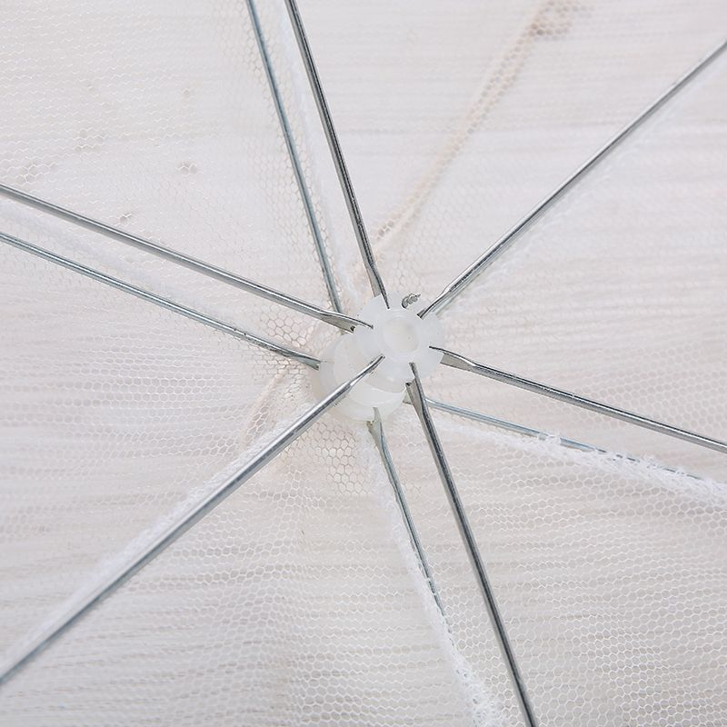 定制伞形白色可折叠饭菜罩纱网布食物罩防苍蝇罩悬挂式餐桌罩批发白底实物图