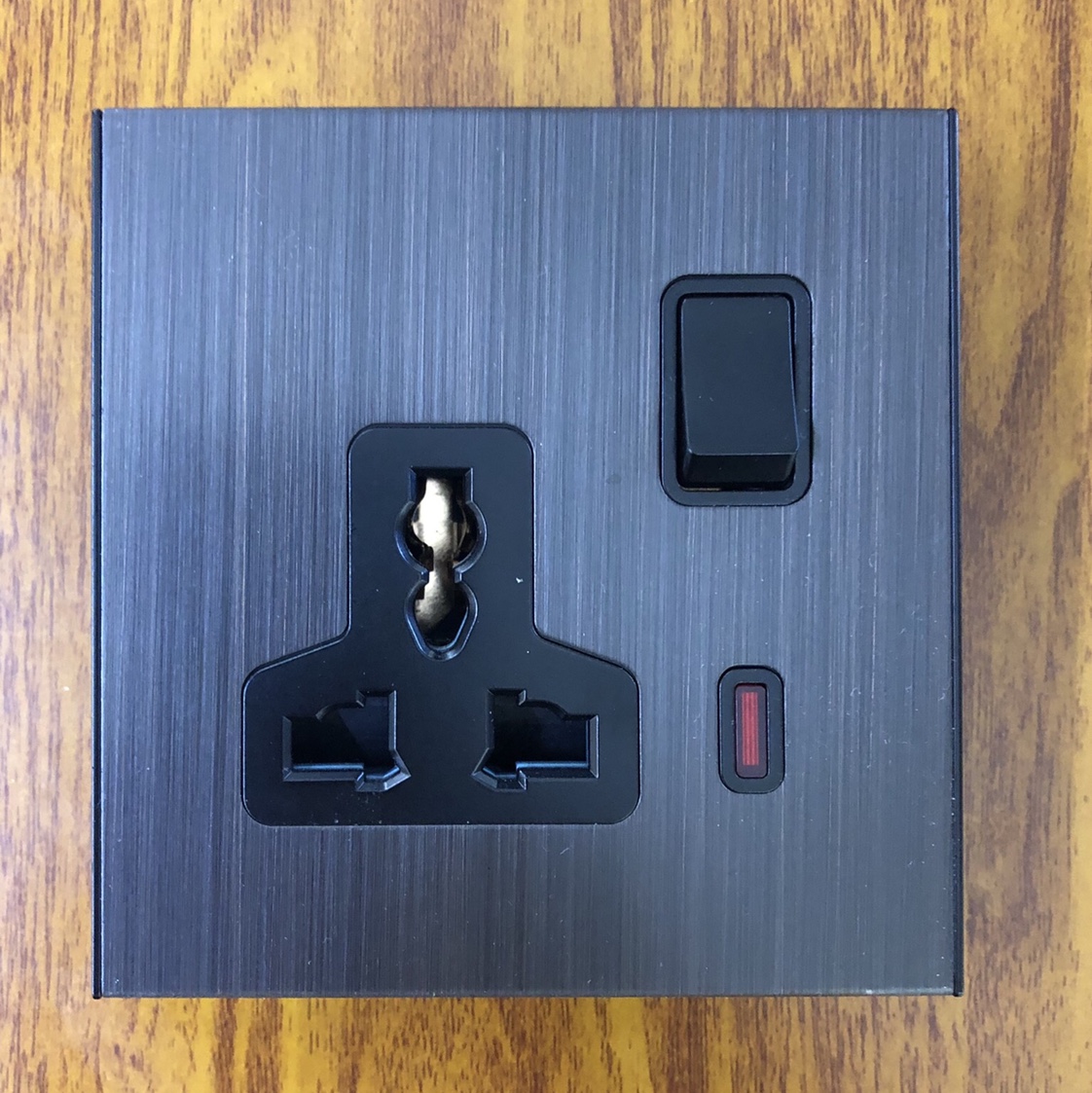 S15 series dark brown brushed 13A multi-function socket thumbnail