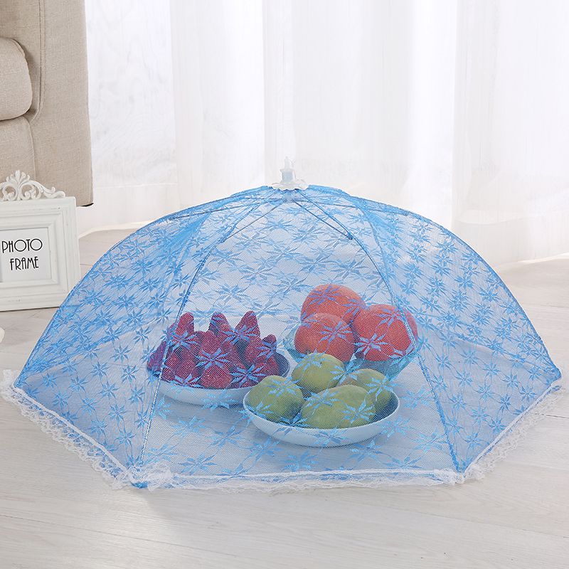 Custom Gauze Fabric Umbrella Foldable Meal Cover Hanging Fly Proof Lace Food Cover Dust Cover Table Cover