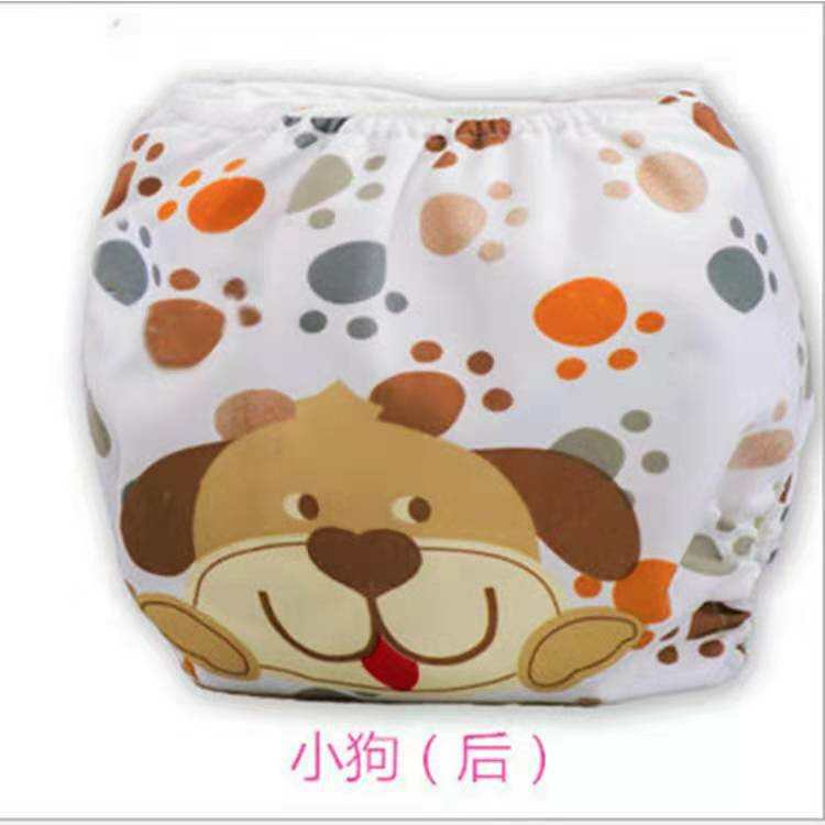 婴儿印花尿裤白底实物图