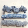 A 3-piece set of snap-on fabric hair ties with a fresh and stylish striped hair band details Picture