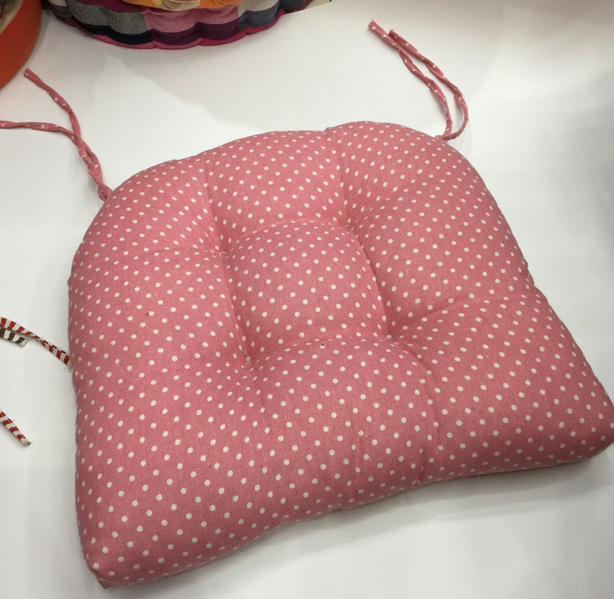 New Explosion Factory Direct Sales Thickened Strap Strap Polka Dot Striped Canvas Cushion Office Bay Window Tatami Cushioned Table Chair Cushion