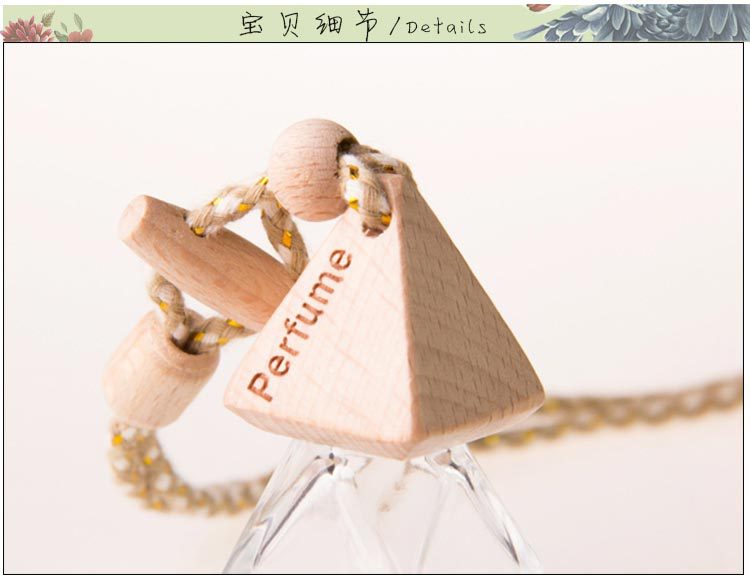 6ml菱形香水瓶 玻璃香水瓶挂件 金字塔盖+菱形瓶 可定logo详情图4