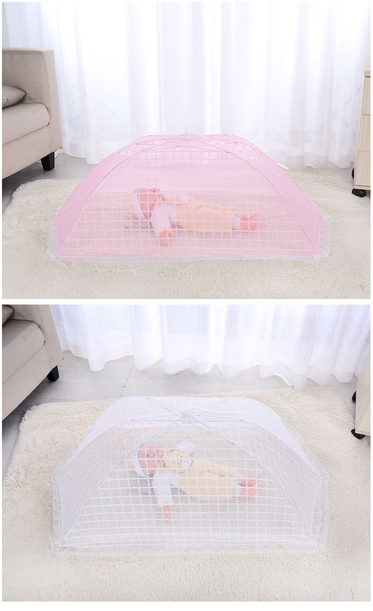 可定制婴儿床蚊帐宝宝防蚊网罩可折叠网布伞罩无底通用网格食物罩详情图7