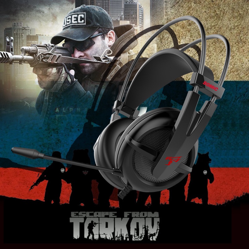 3.5+USb headset with light Laptop computer headset Laptop game headset eating chicken with headset thumbnail