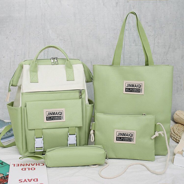 ins Korean version casual student backpack four-piece set Item Picture