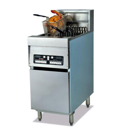 立式电脑版单缸双筛炸炉（带滤油车）全自动带滤油单缸大容量油炸机双槽油炸锅设备DF TRADUBFGIUSE 