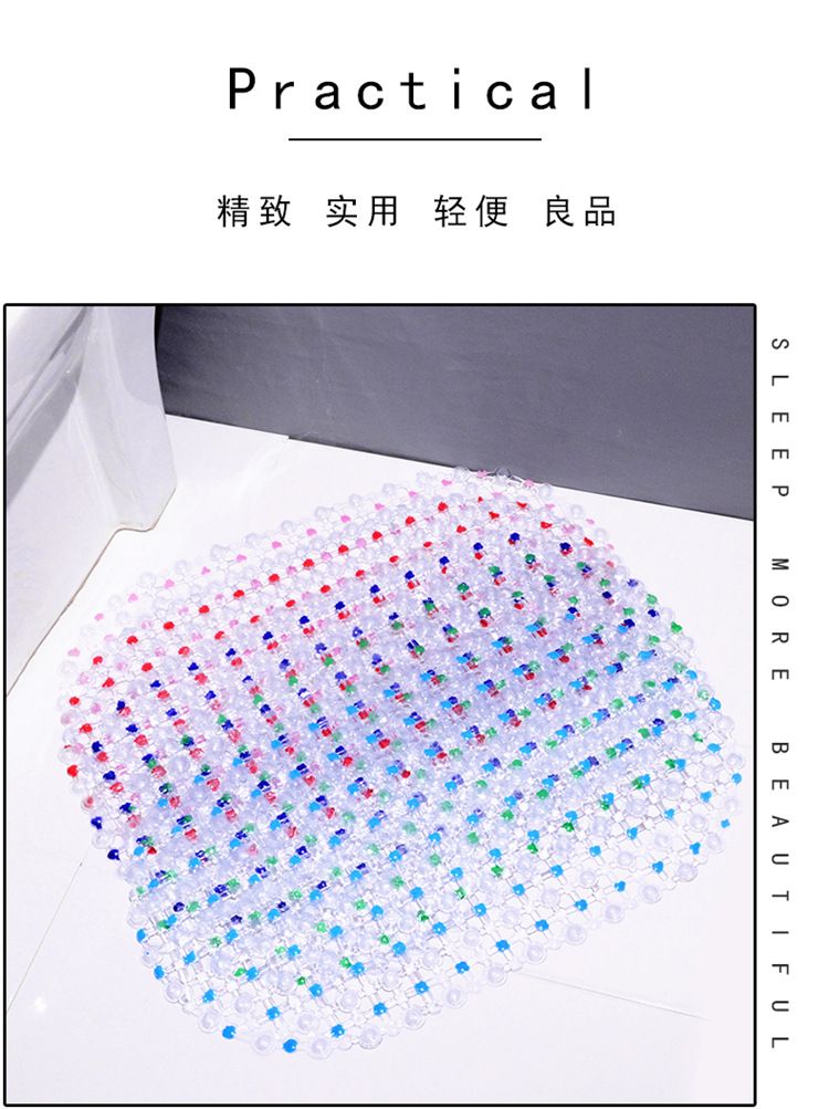 PVC素色椭圆水珠浴室防滑垫老人儿童卫生间淋浴房浴缸洗澡防滑垫详情图5