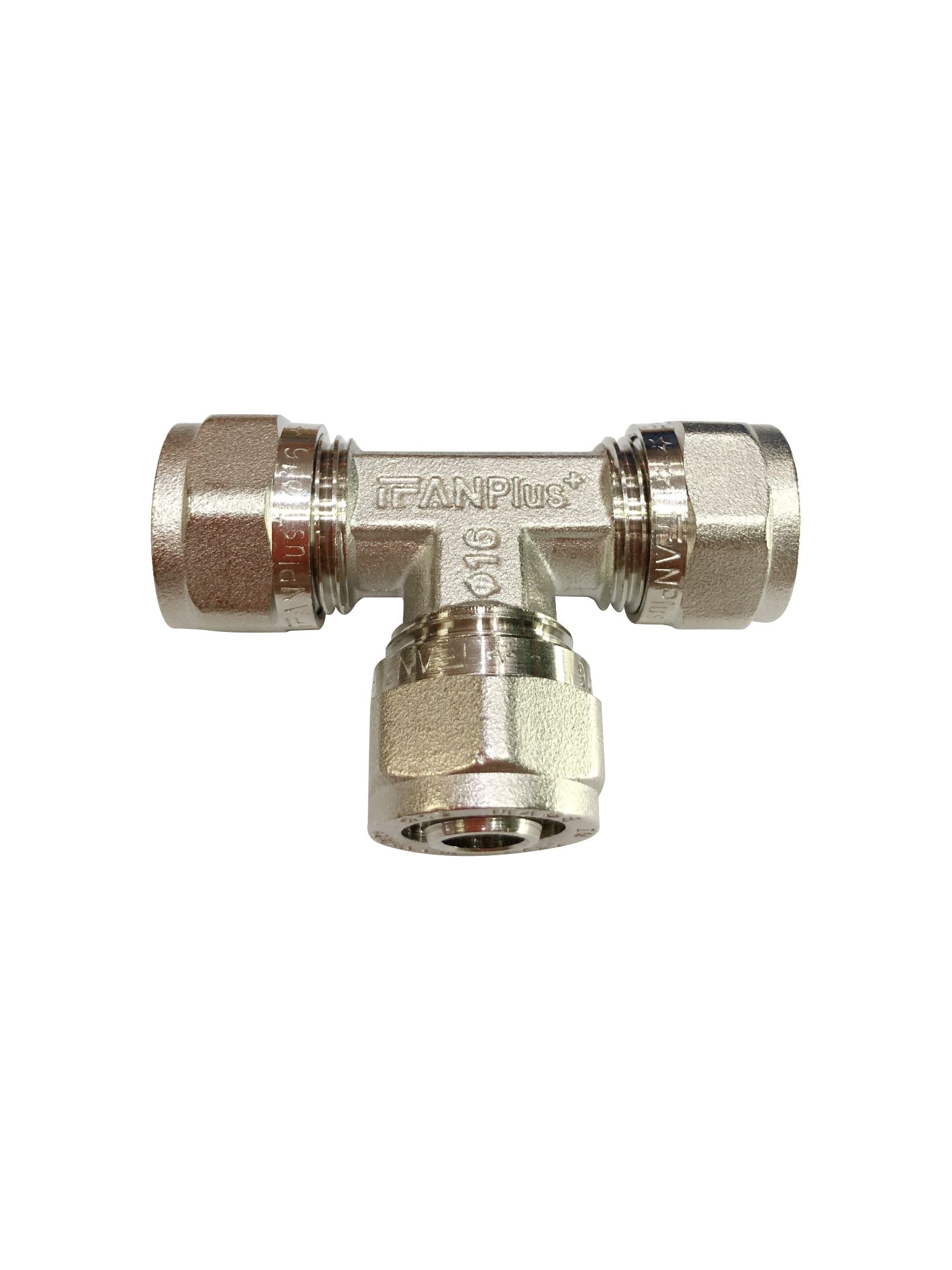 IFAN aluminum-plastic pipe copper joint PEX pipe fitting sleeve joint T16×16×16 electroplated tee thumbnail