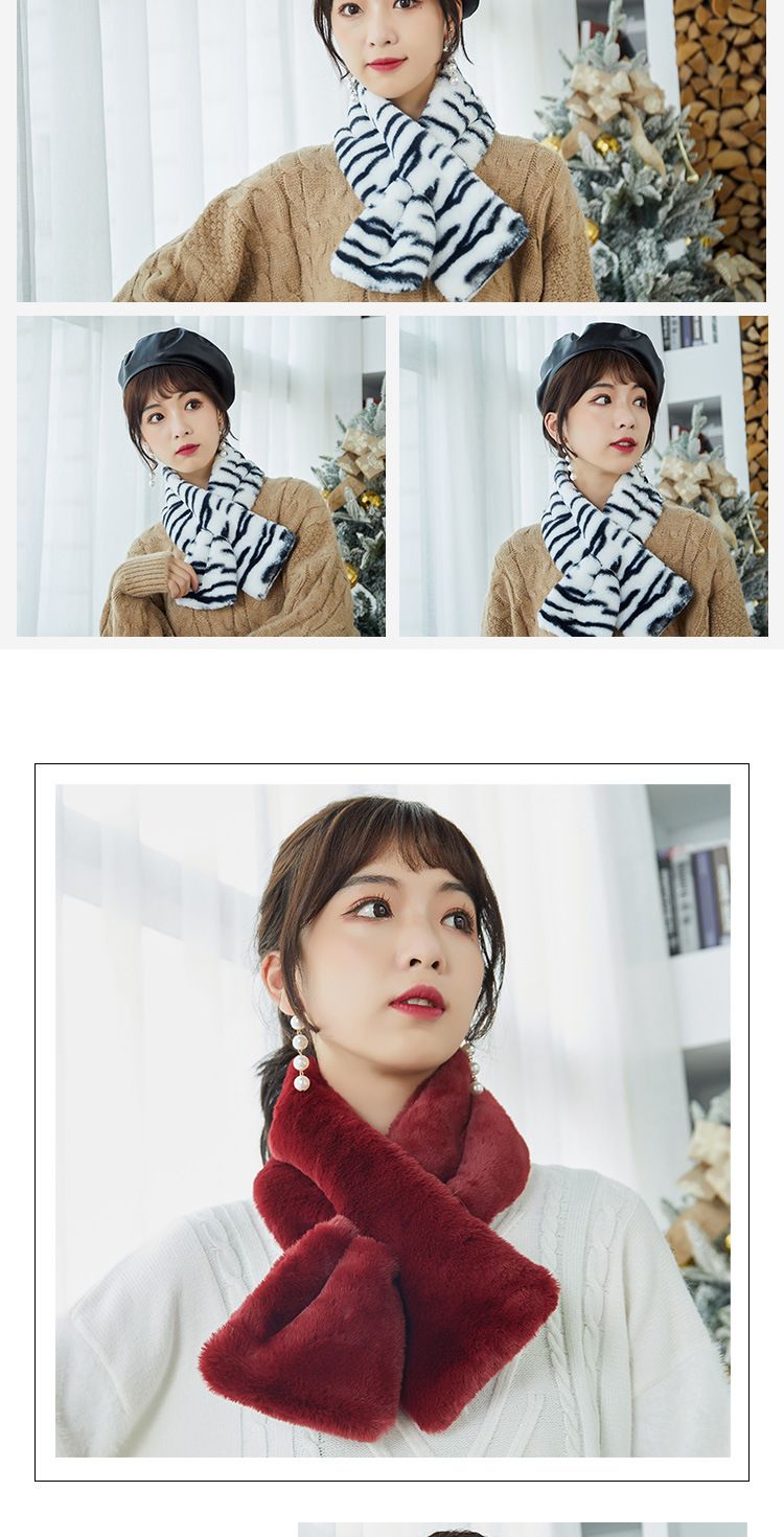 New Winter Korean Fur Scarf Imitation Rex Rabbit Hair Bib Female Autumn And Winter All Plush Neck Set Winter Hair Collar undefined