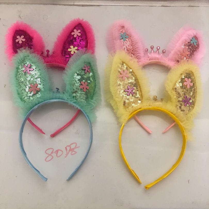 花边兔耳朵头扣