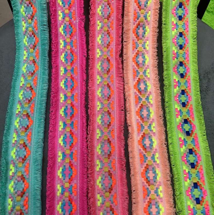 4.5公分双面排须吉普赛风格民族花边提花织带手工DIY工艺品服装辅料细节图