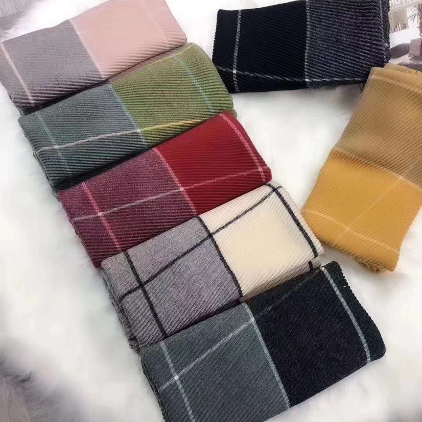 New Autumn/Winter 2020 Plaid Creased Fashion Scarf