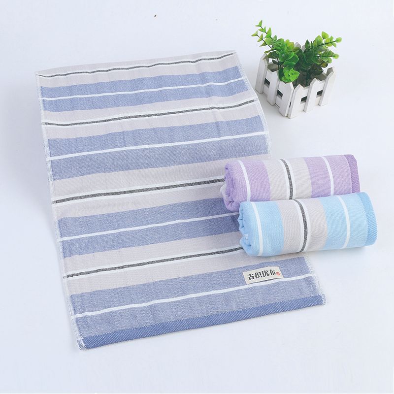 Pure cotton gauze towel, striped ancient woven high-quality cloth towel, seal ball towel detail image 1