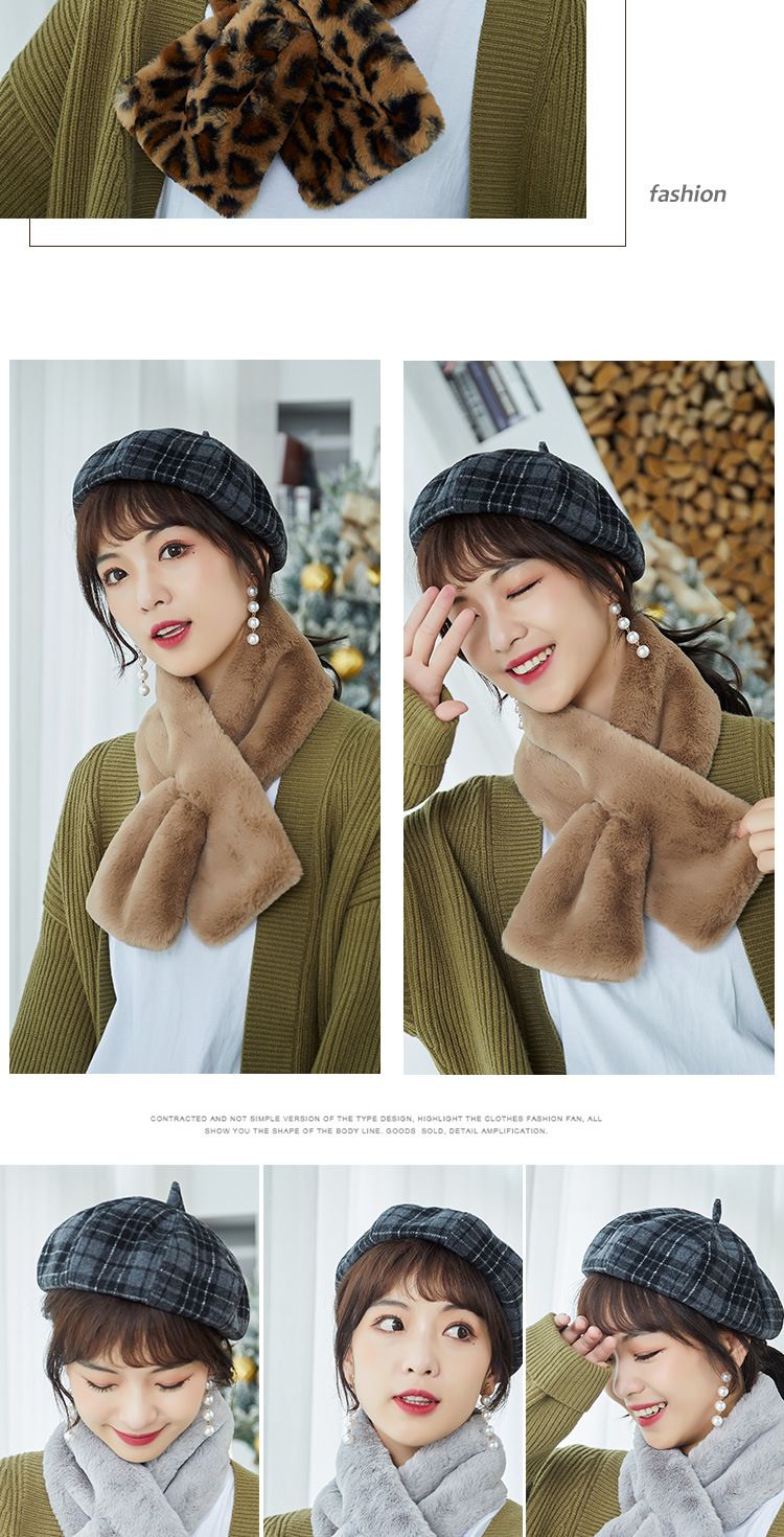 New Winter Korean Fur Scarf Imitation Rex Rabbit Hair Bib Female Autumn And Winter All Plush Neck Set Winter Hair Collar undefined