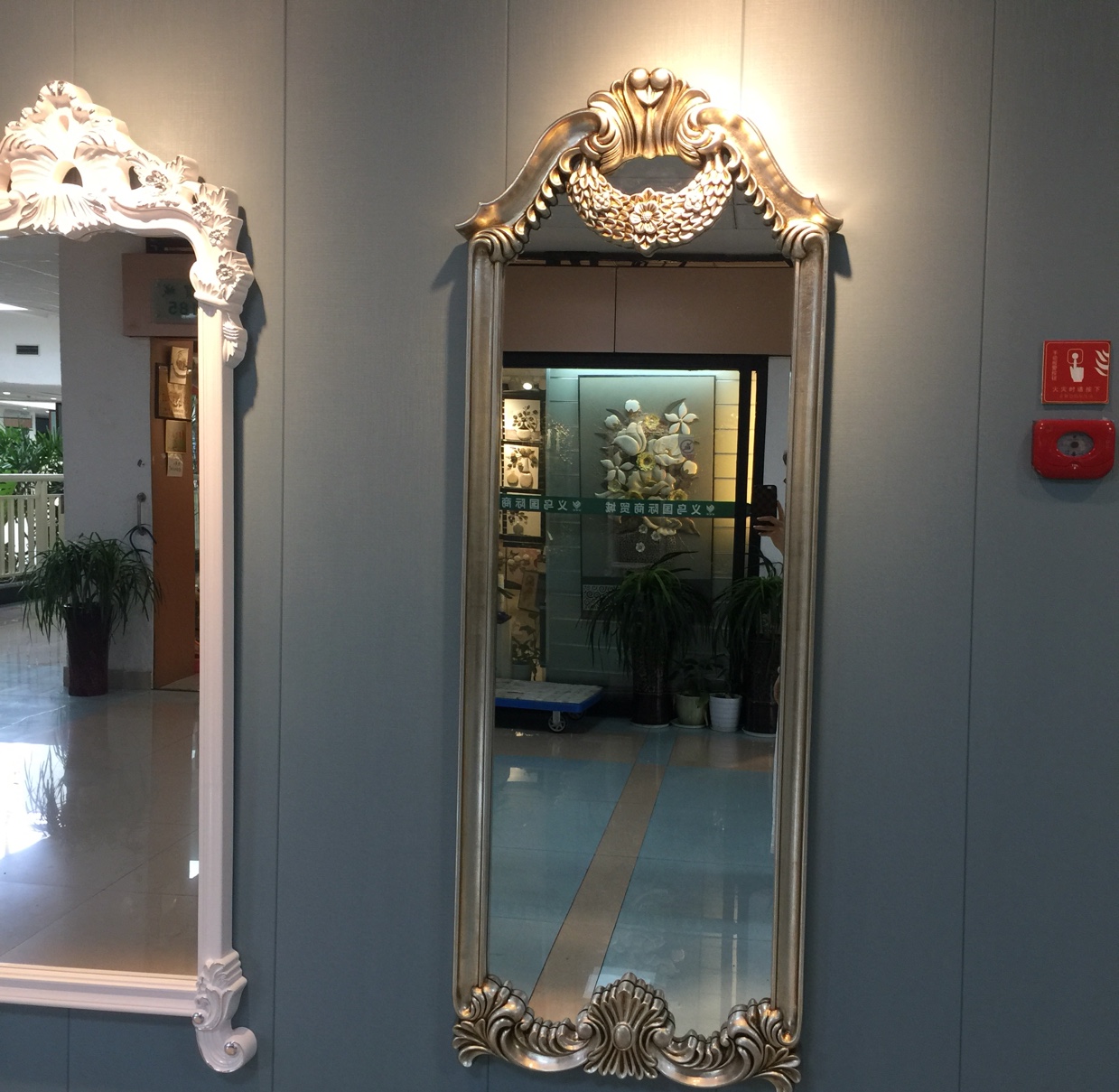 欧式豪华镂空雕花试衣镜酒店别墅装饰镜玄关镜全身穿衣镜白底实物图